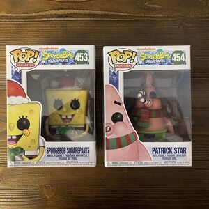 Funko Pop! Vinyl: Nickelodeon Holiday-SpongeBob #453 and Patrick Star #454-NRFP